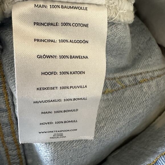 One Teaspoon Womens Bonita Cutoff Shorts Size 25 Bleached Light Wash High Waist - Picture 11 of 11